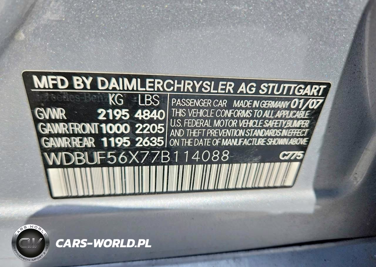 2007 Mercedes-Benz E 350 VIN:WDBUF56X77B114088 - 12