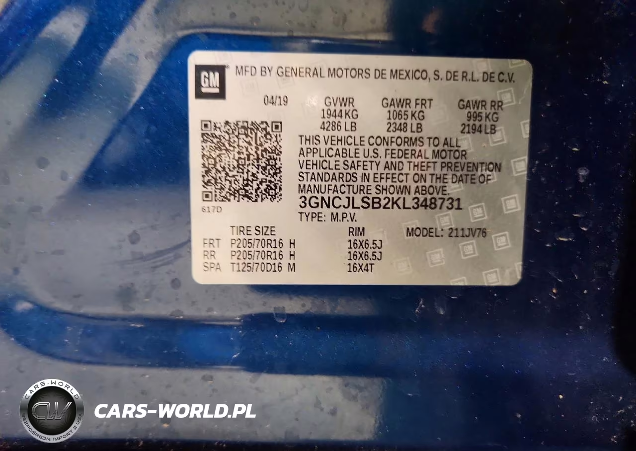 2019 Chevrolet Trax 1Lt VIN:3GNCJLSB2KL348731 - 13