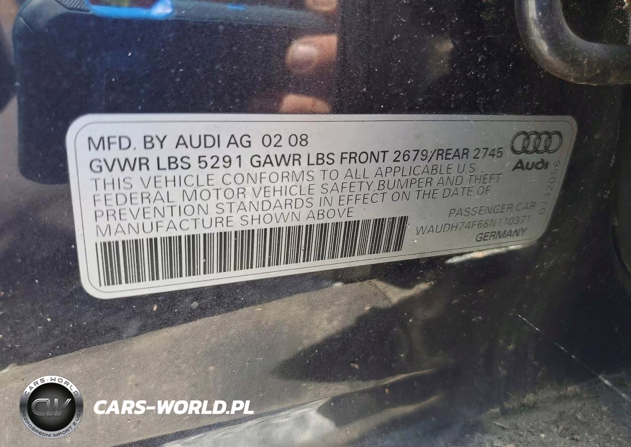 2008 Audi A6 3.2 Quattro VIN:WAUDH74F68N110371 - 13