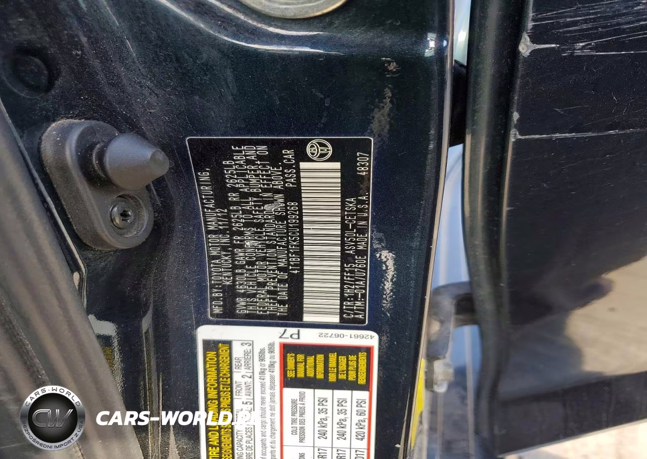 2012 Toyota Camry Se VIN:4T1BF1FK5CU199268 - 13