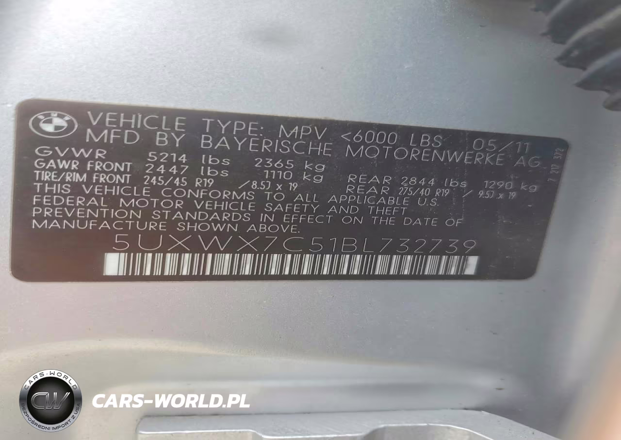 2011 BMW X3 xDrive35I VIN:5UXWX7C51BL732739 - 13