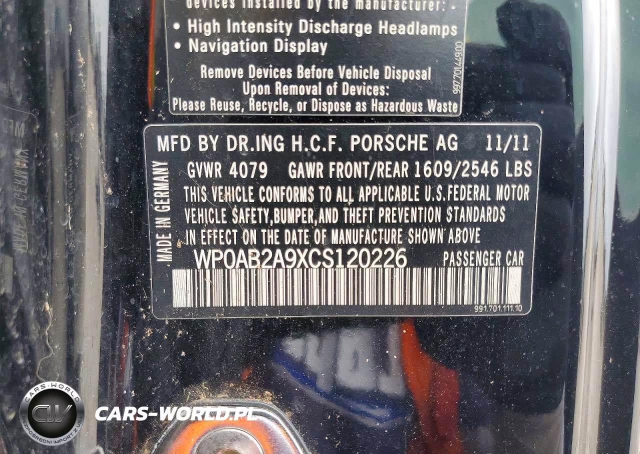 2012 Porsche 911 Carrera S VIN:WP0AB2A9XCS120226 - 12