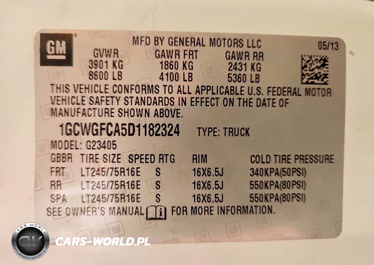 2013 Chevrolet Express G2500 VIN:1GCWGFCA5D1182324 - 13