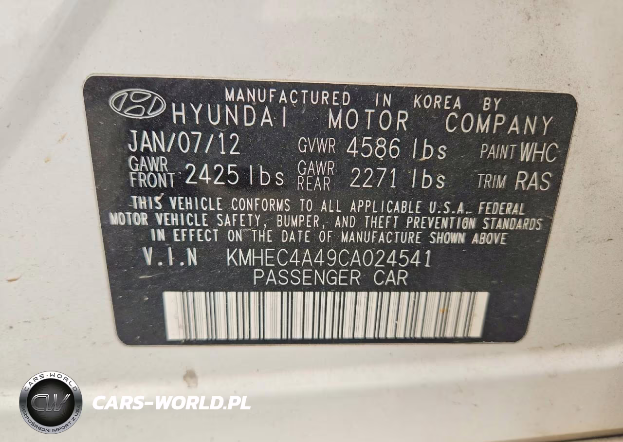2012 Hyundai Sonata Hybrid VIN:KMHEC4A49CA024541 - 13