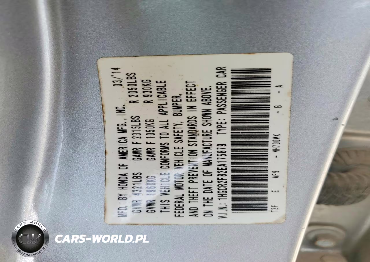 2014 Honda Accord Exl VIN:1HGCR2F82EA175879 - 12