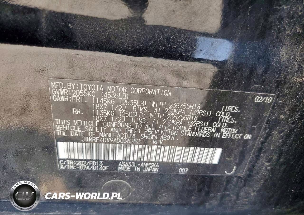 2010 Toyota Rav4 Sport VIN:JTMRF4DV9AD036282 - 12