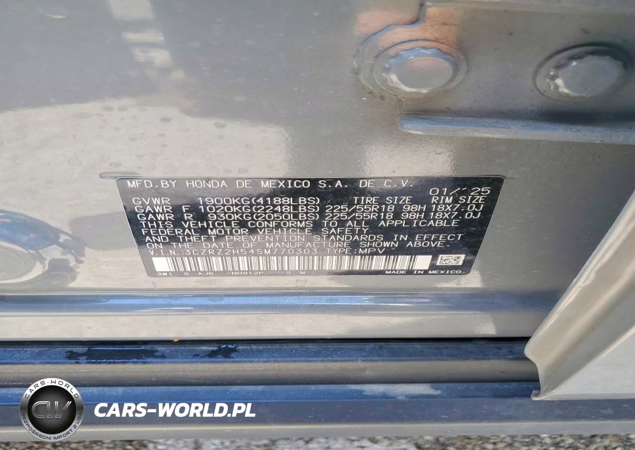 2025 Honda Hr-V Sport VIN:3CZRZ2H54SM770303 - 13