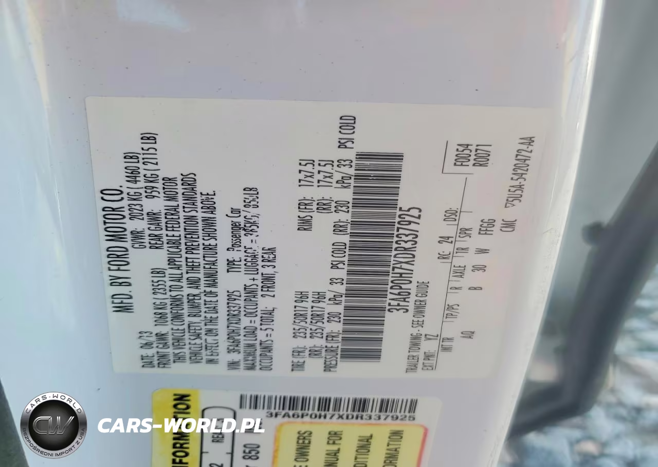 2013 Ford Fusion Se VIN:3FA6P0H7XDR337925 - 12