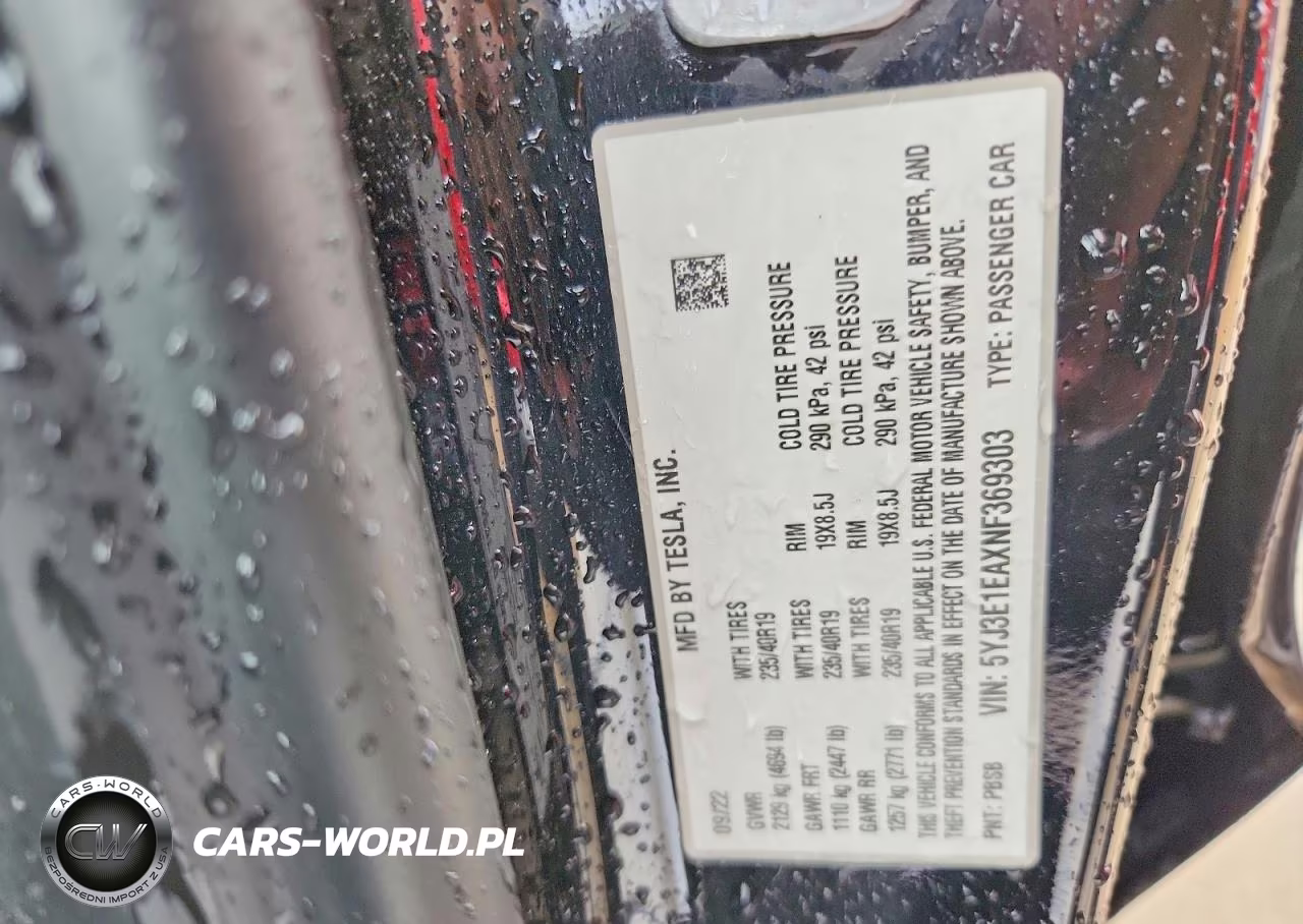 2022 Tesla Model 3 VIN:5YJ3E1EAXNF369303 - 12