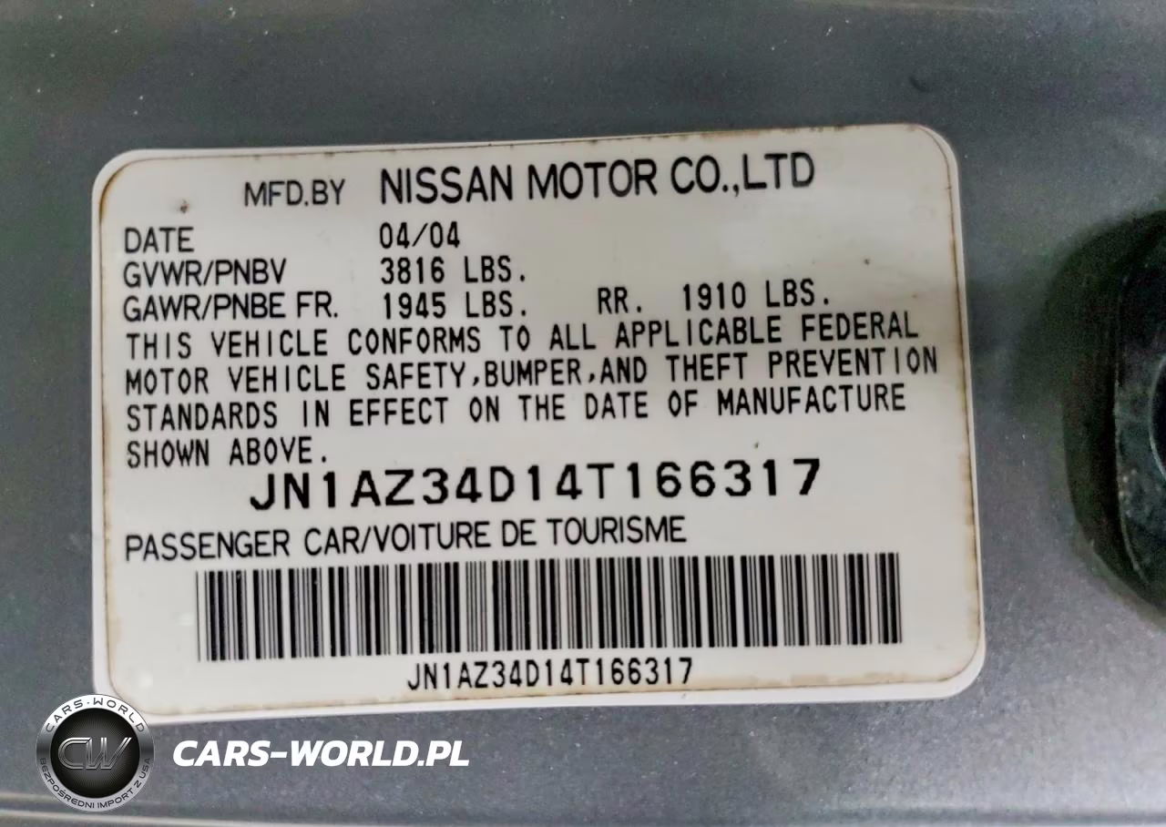 2004 Nissan 350Z Coupe VIN:JN1AZ34D14T166317 - 13