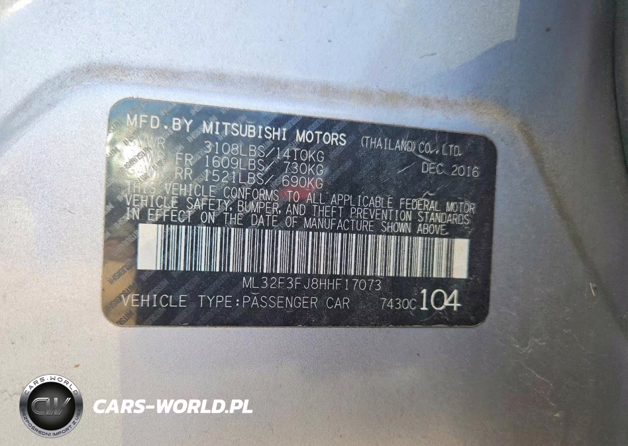 2017 Mitsubishi Mirage G4 Es VIN:ML32F3FJ8HHF17073 - 12