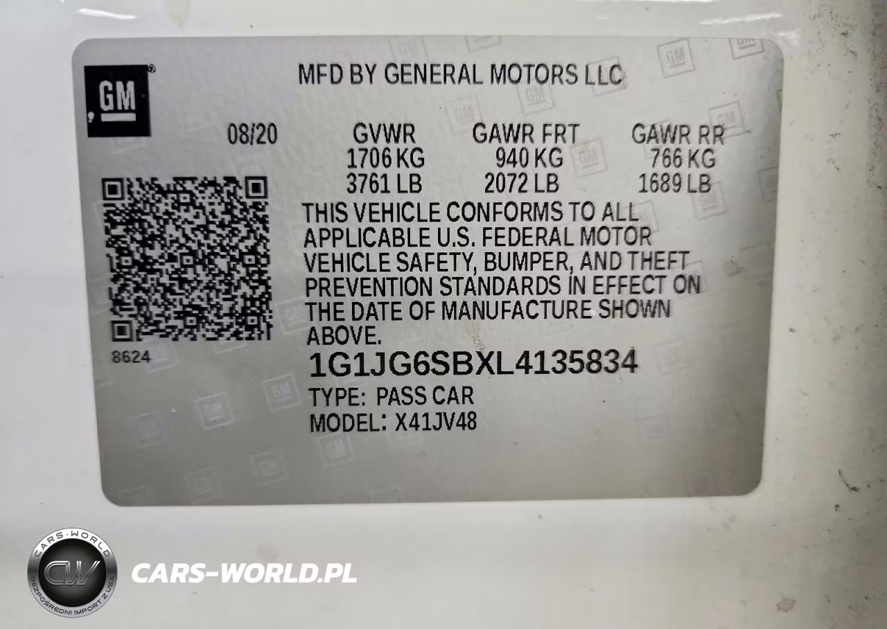 2020 Chevrolet Sonic VIN:1G1JG6SBXL4135834 - 13