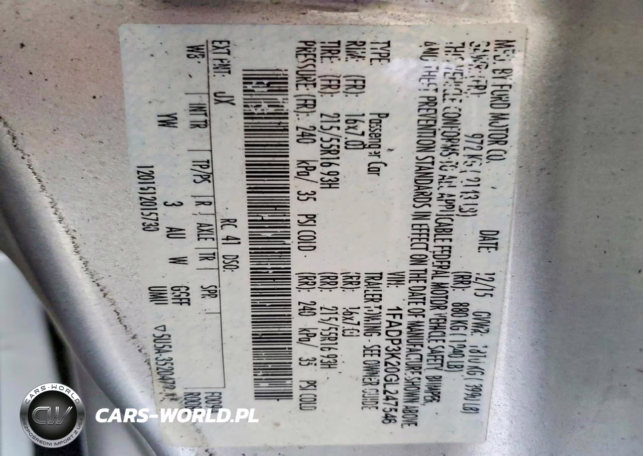 2016 Ford Focus Se VIN:1FADP3K20GL247546 - 12