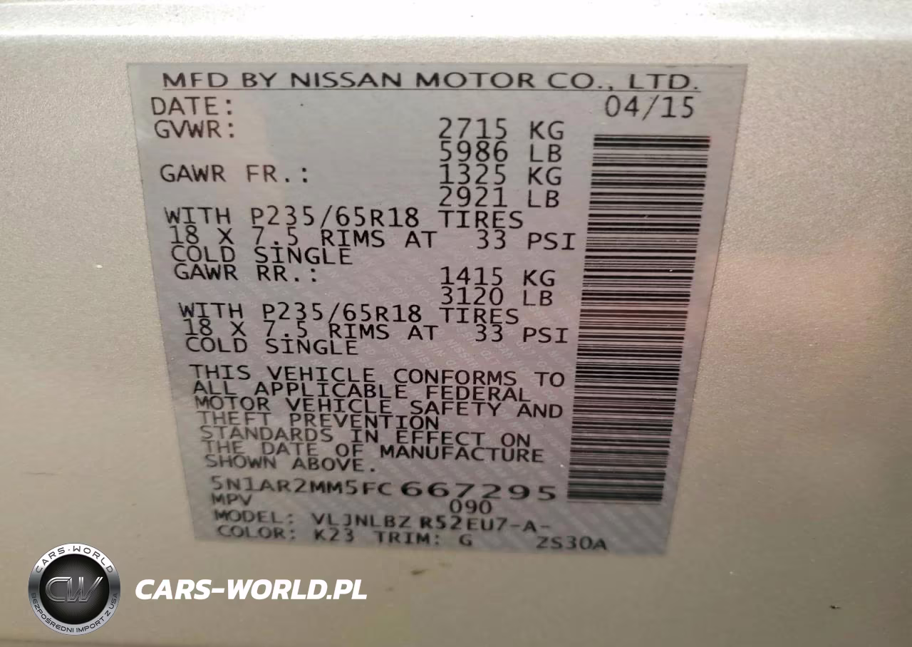2015 Nissan Pathfinder S VIN:5N1AR2MM5FC667295 - 13