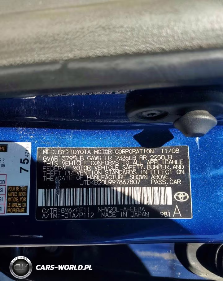 2009 Toyota Prius Base VIN:JTDKB20U997867807 - 13