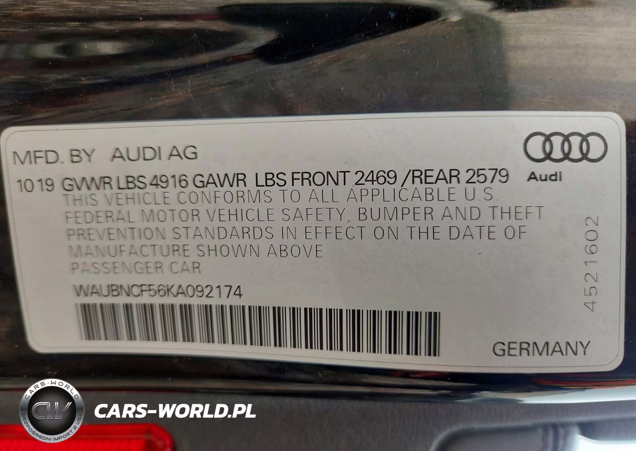 2019 Audi A5 Premium Plus VIN:WAUBNCF56KA092174 - 13