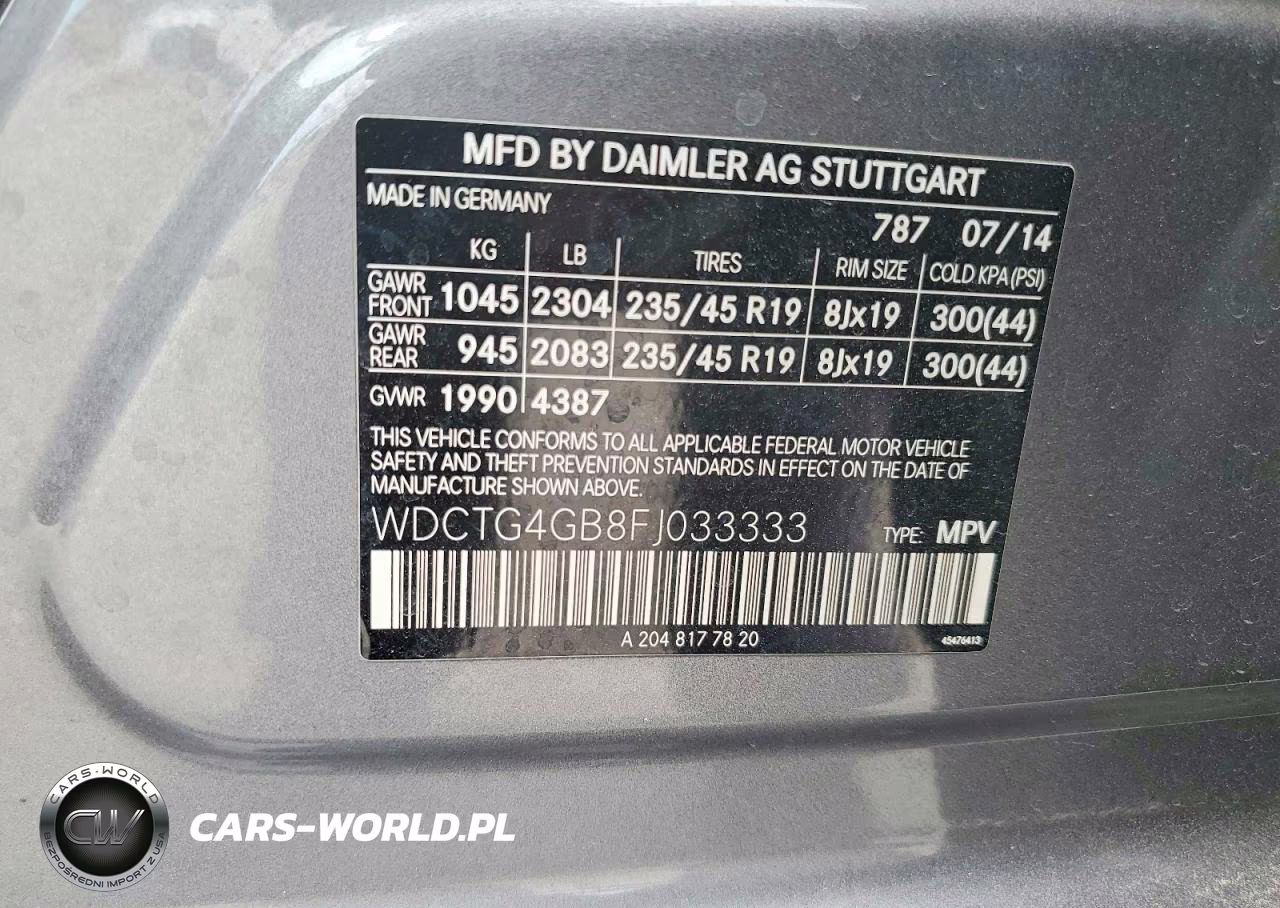 2015 Mercedes-Benz Gla 250 4Matic VIN:WDCTG4GB8FJ033333 - 12