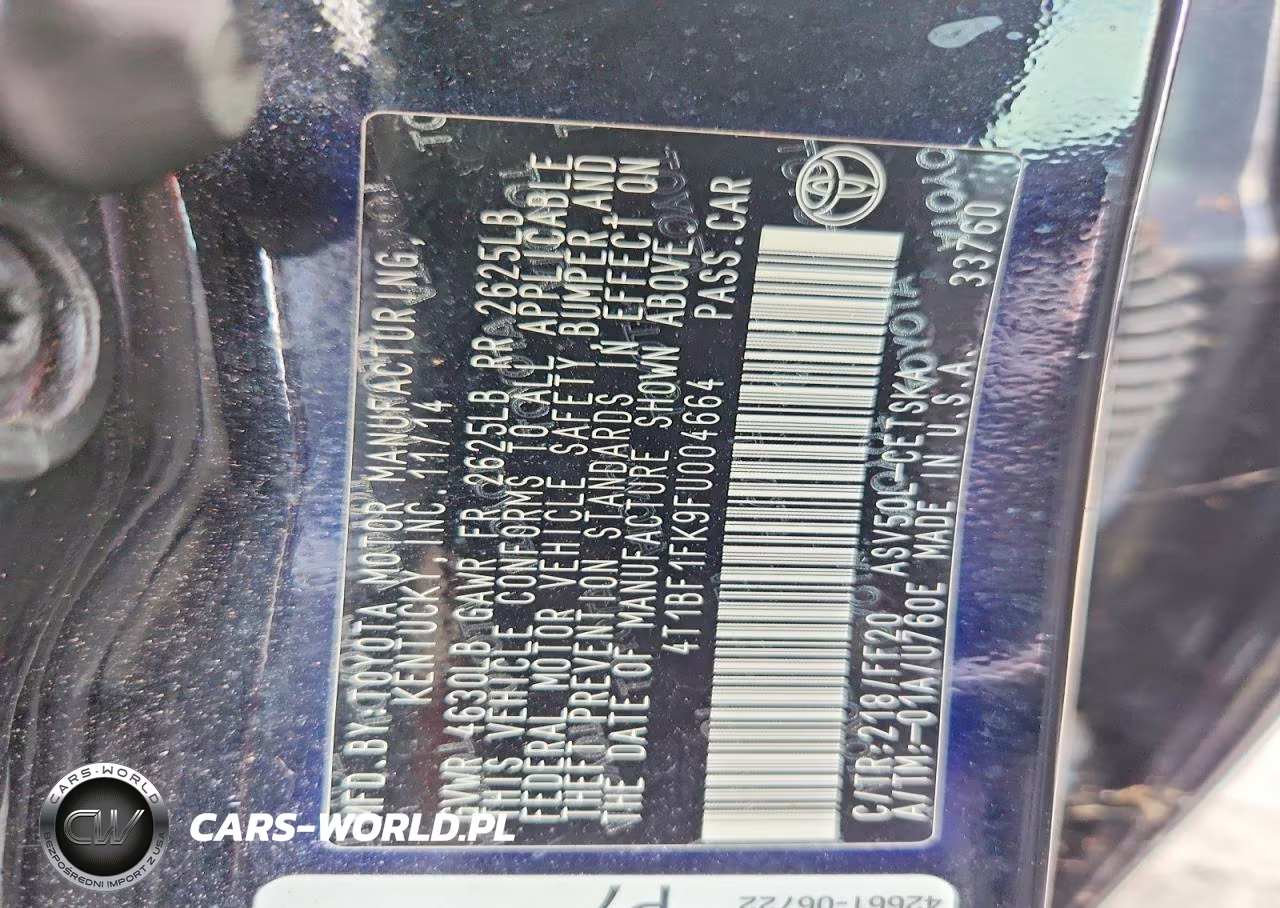 2015 Toyota Camry Se VIN:4T1BF1FK9FU004664 - 13