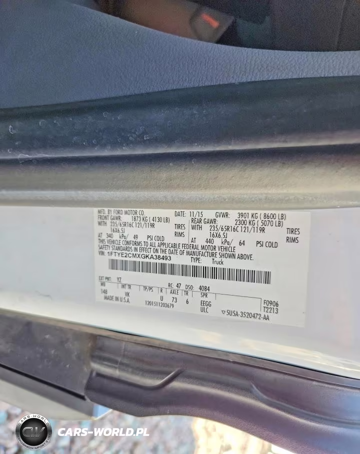 2016 Ford Transit T-150 VIN:1FTYE2CMXGKA38493 - 13