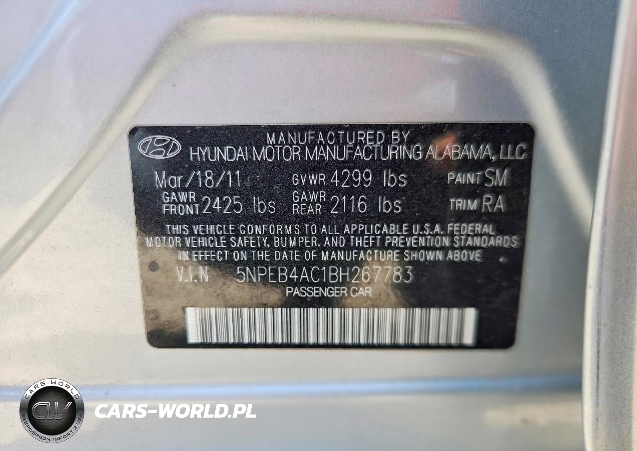 2011 Hyundai Sonata Gls VIN:5NPEB4AC1BH267783 - 12