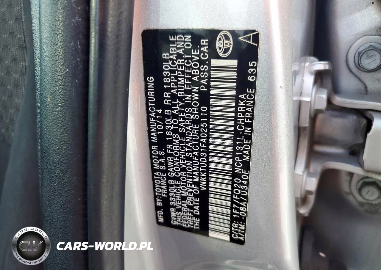 2015 Toyota Yaris 5-Door L VIN:VNKKTUD31FA025110 - 12