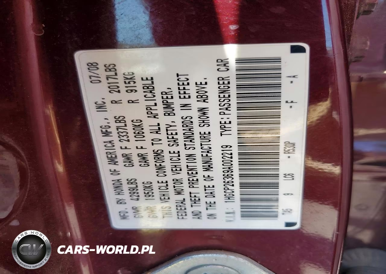 2009 Honda Accord Lx VIN:1HGCP26369A002219 - 12