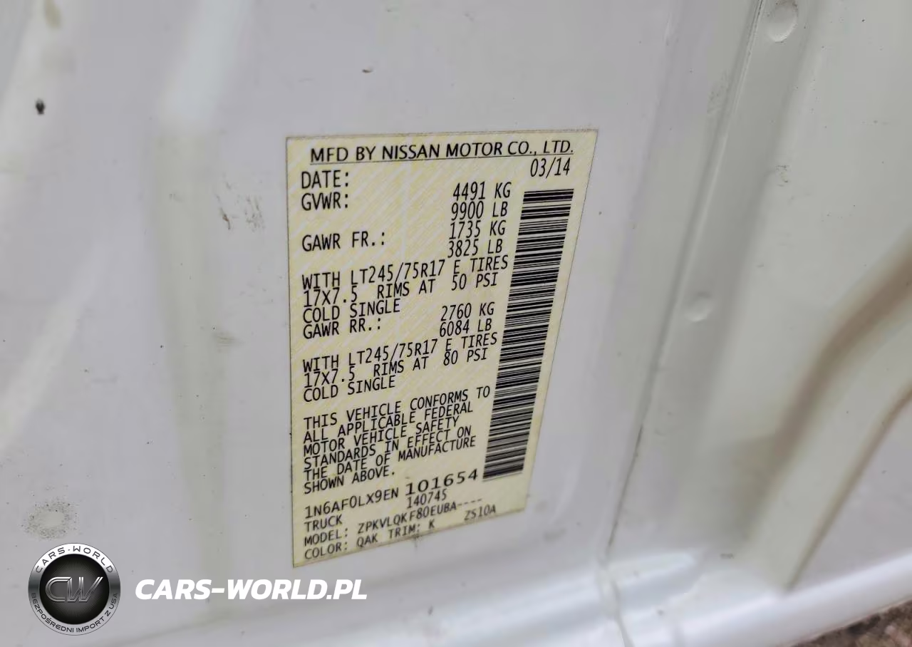 2014 Nissan Nv 2500 Hd S VIN:1N6AF0LX9EN101654 - 13