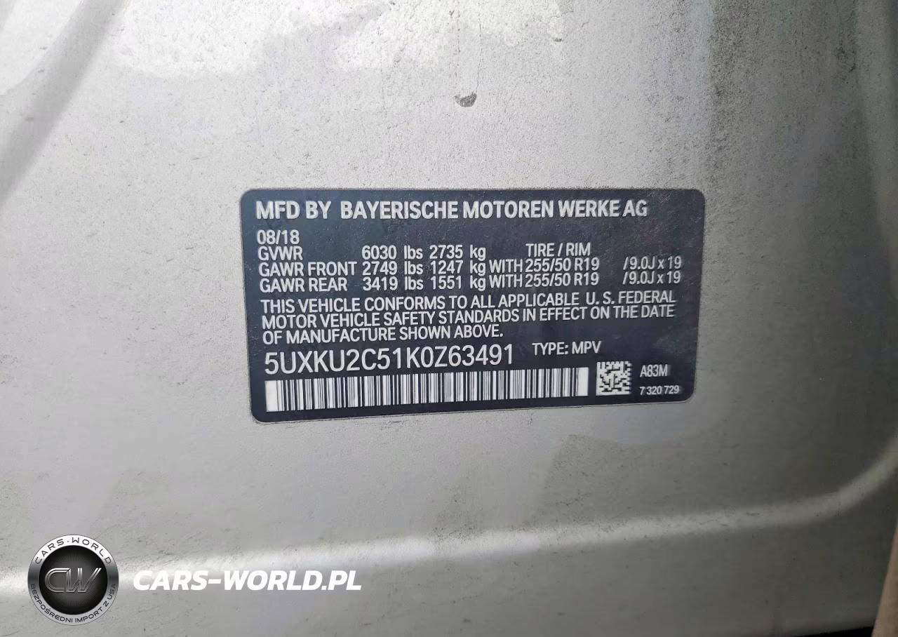 2019 BMW X6 xDrive35I VIN:5UXKU2C51K0Z63491 - 12