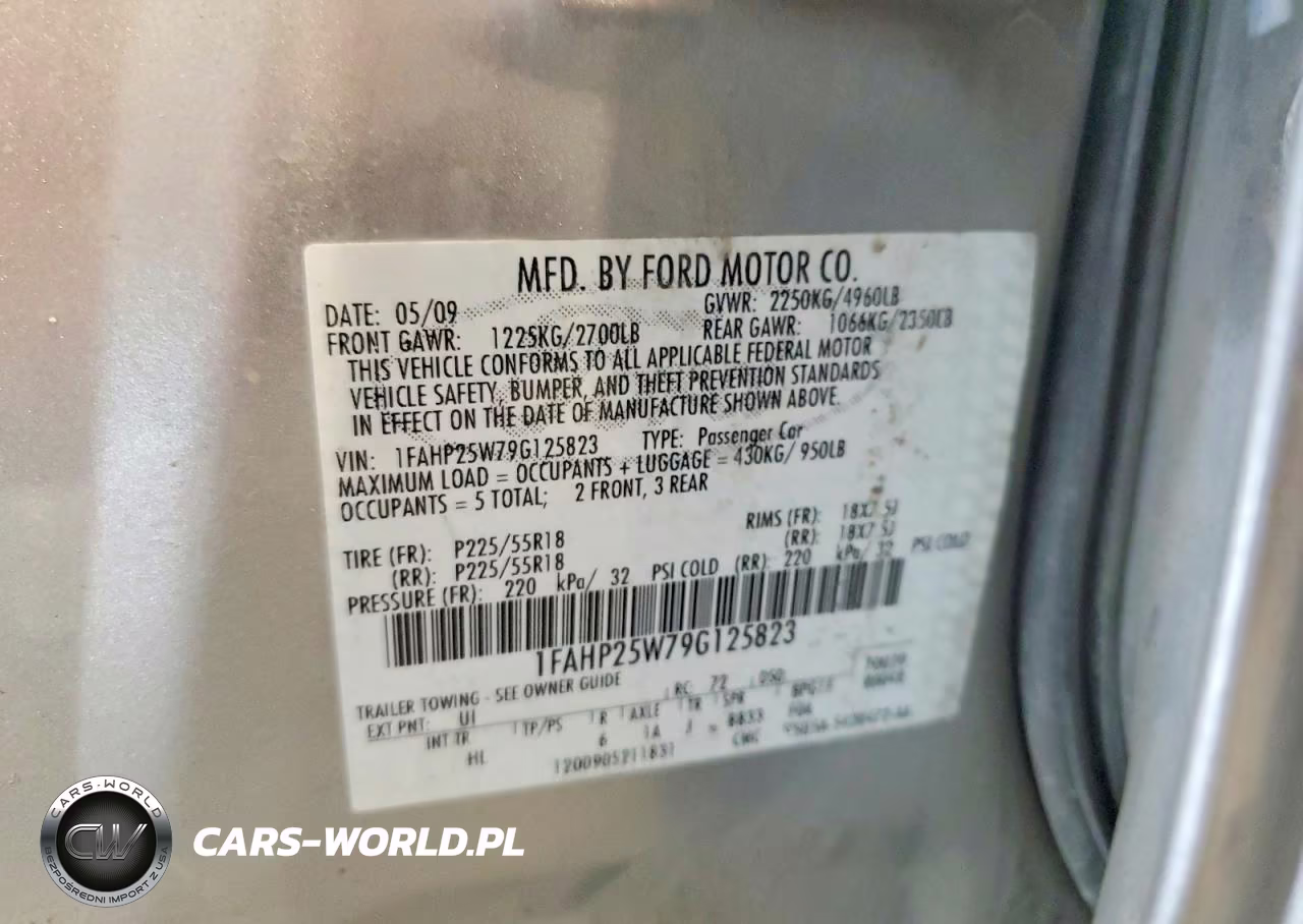 2009 Ford Taurus Limited VIN:1FAHP25W79G125823 - 12