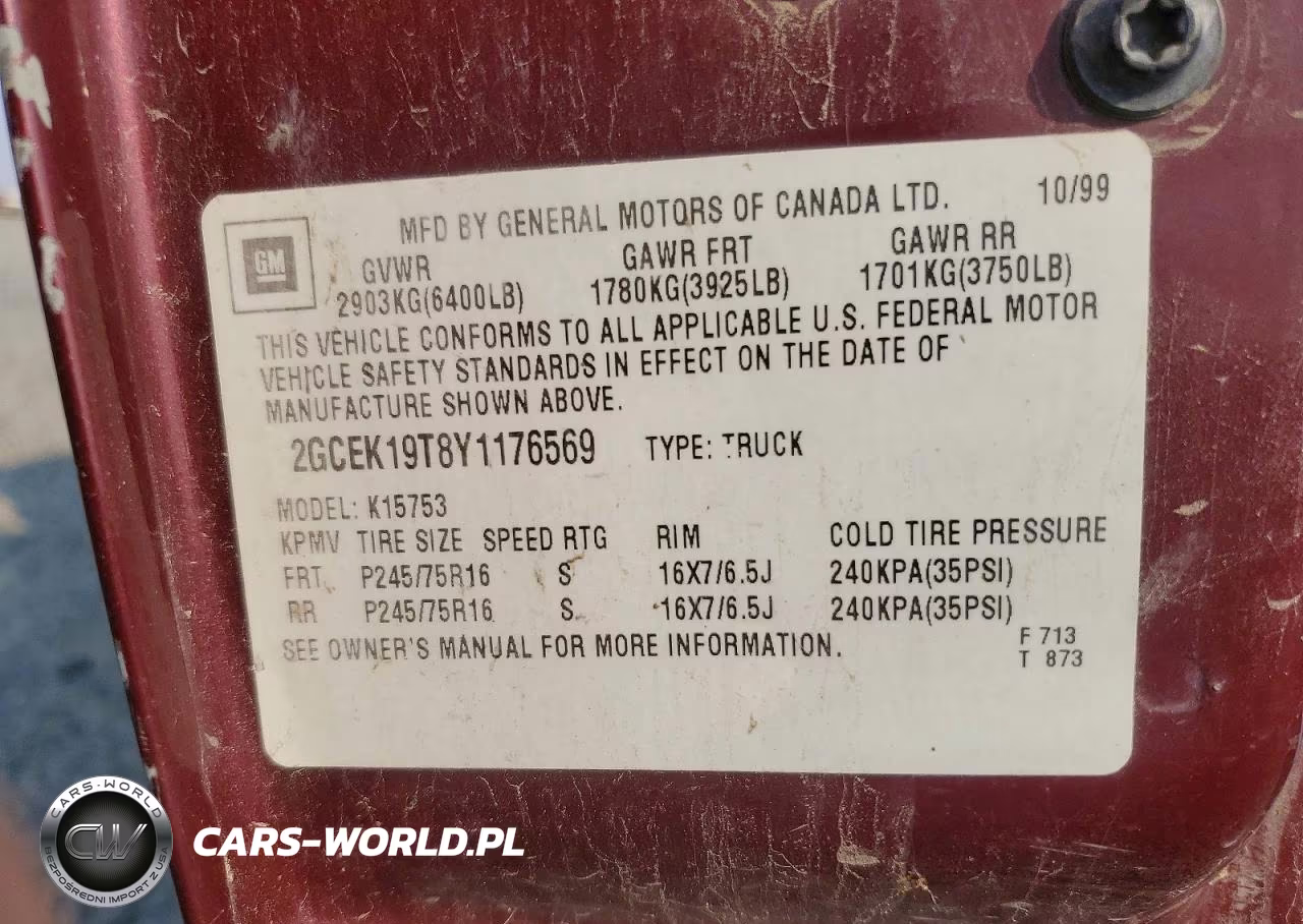 2000 Chevrolet Silverado K1500 VIN:2GCEK19T8Y1176569 - 12