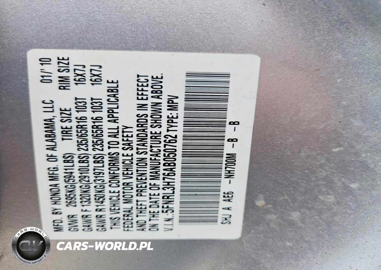 2010 Honda Odyssey Exl VIN:5FNRL3H76AB050762 - 14