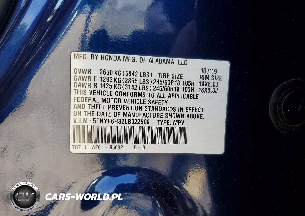 2020 Honda Pilot Ex VIN:5FNYF6H32LB022509 - 14