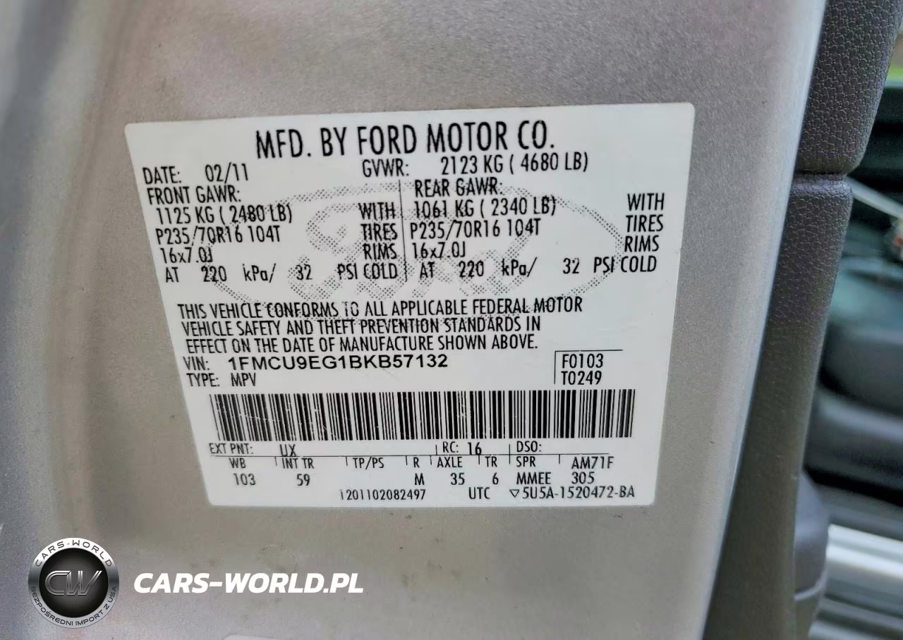 2011 Ford Escape Limited VIN:1FMCU9EG1BKB57132 - 13