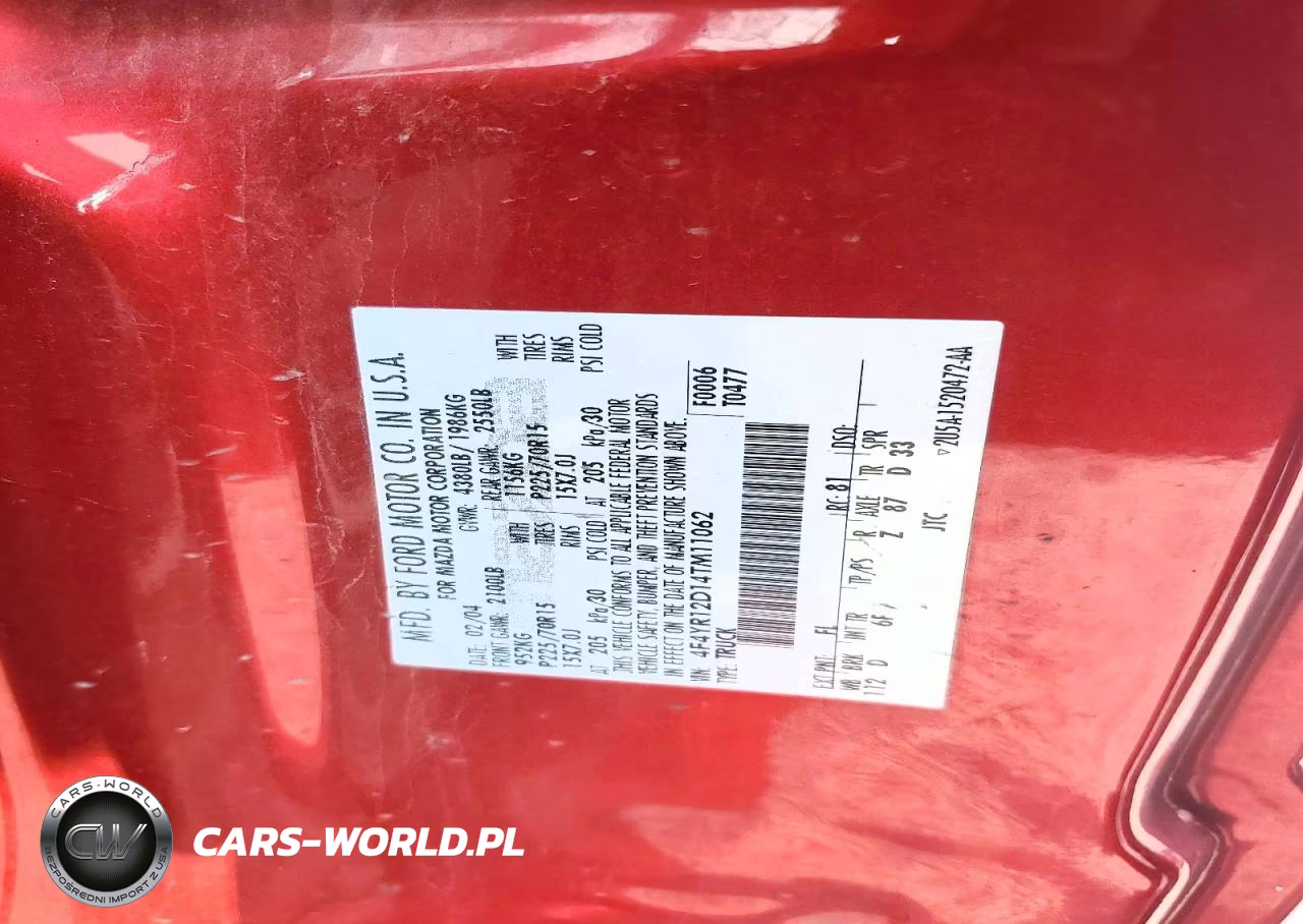 2004 Mazda B2300 VIN:4F4YR12D14TM11062 - 12