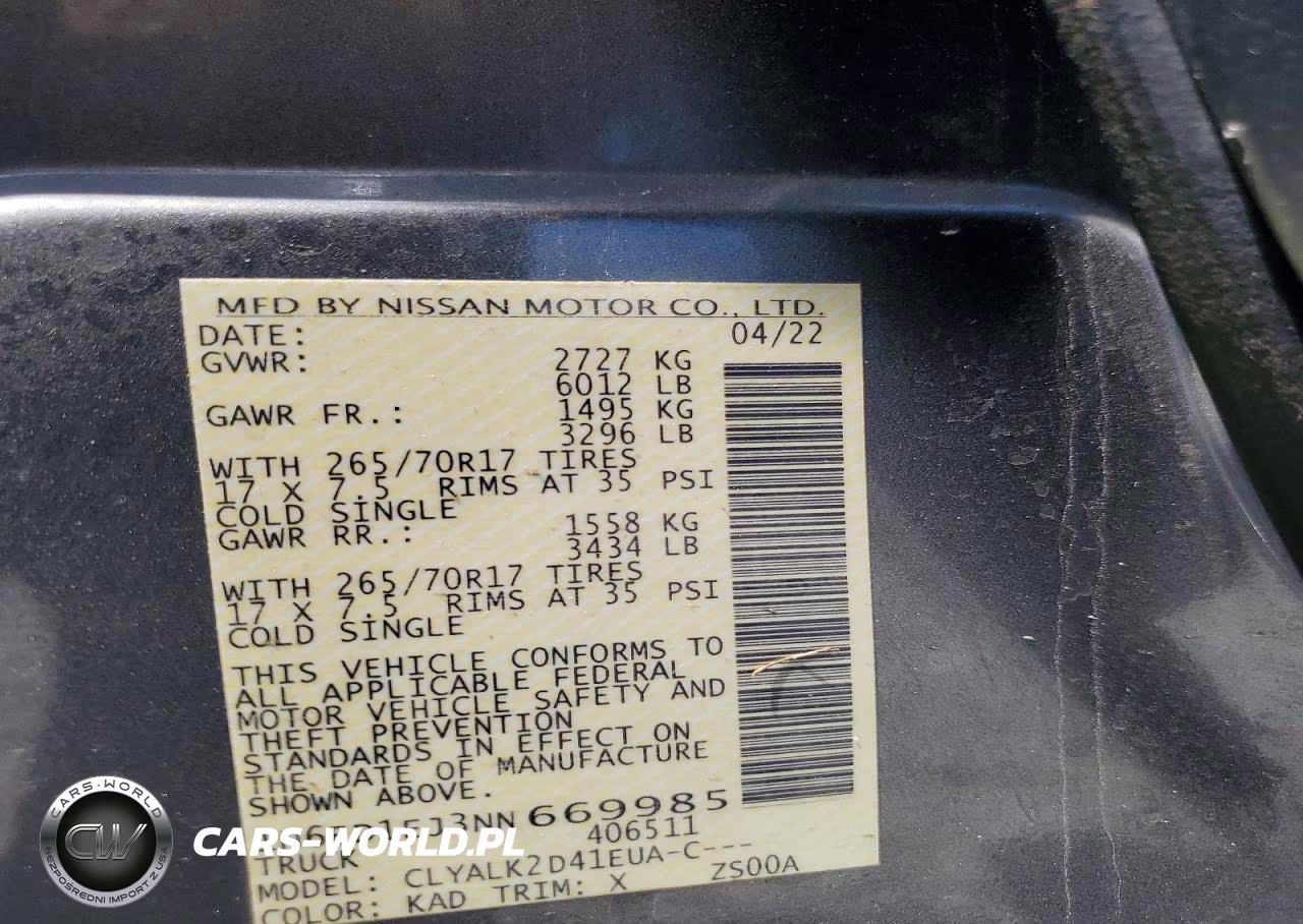 2022 Nissan Frontier Pro-X VIN:1N6ED1EJ3NN669985 - 12