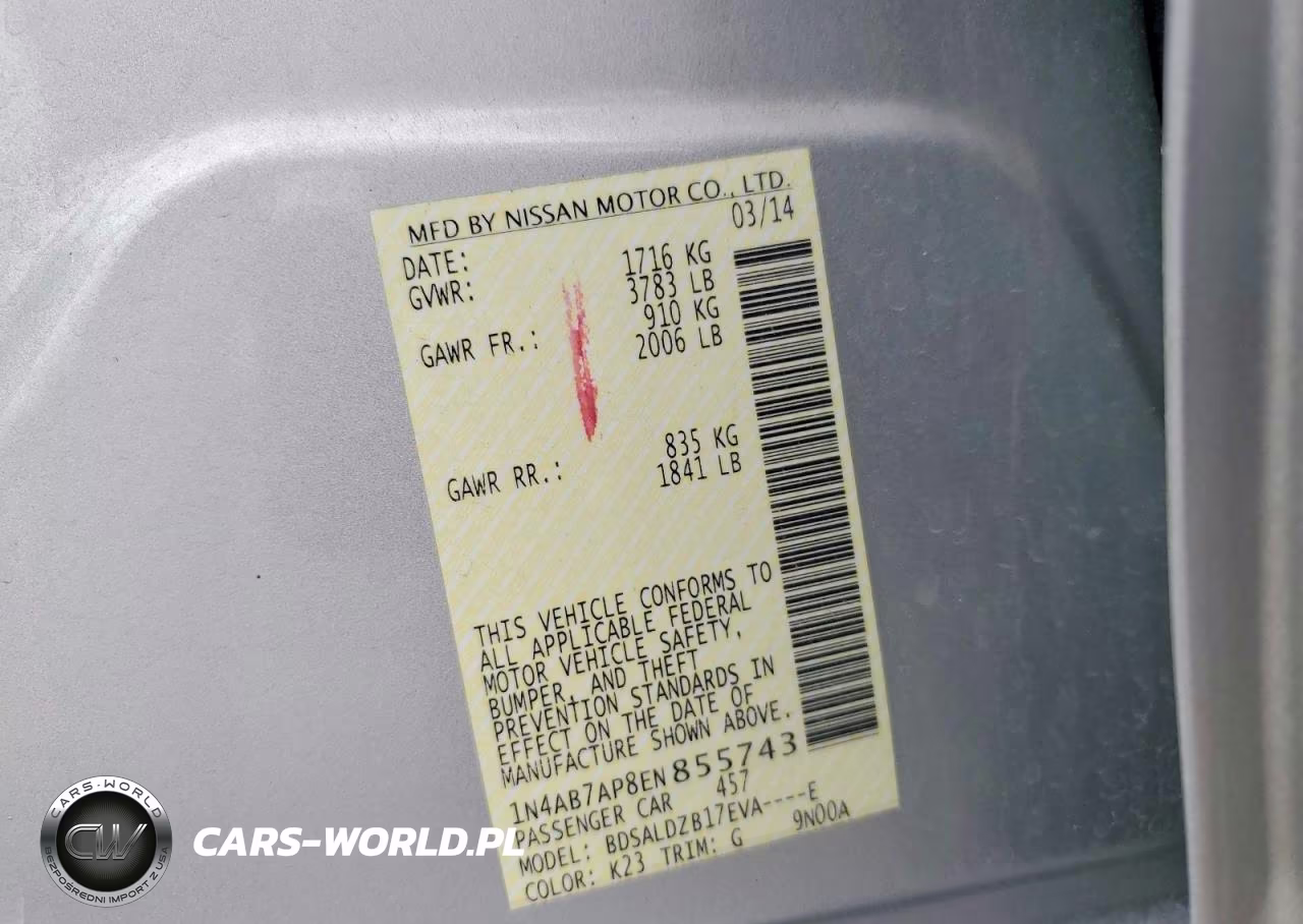 2014 Nissan Sentra S VIN:1N4AB7AP8EN855743 - 13