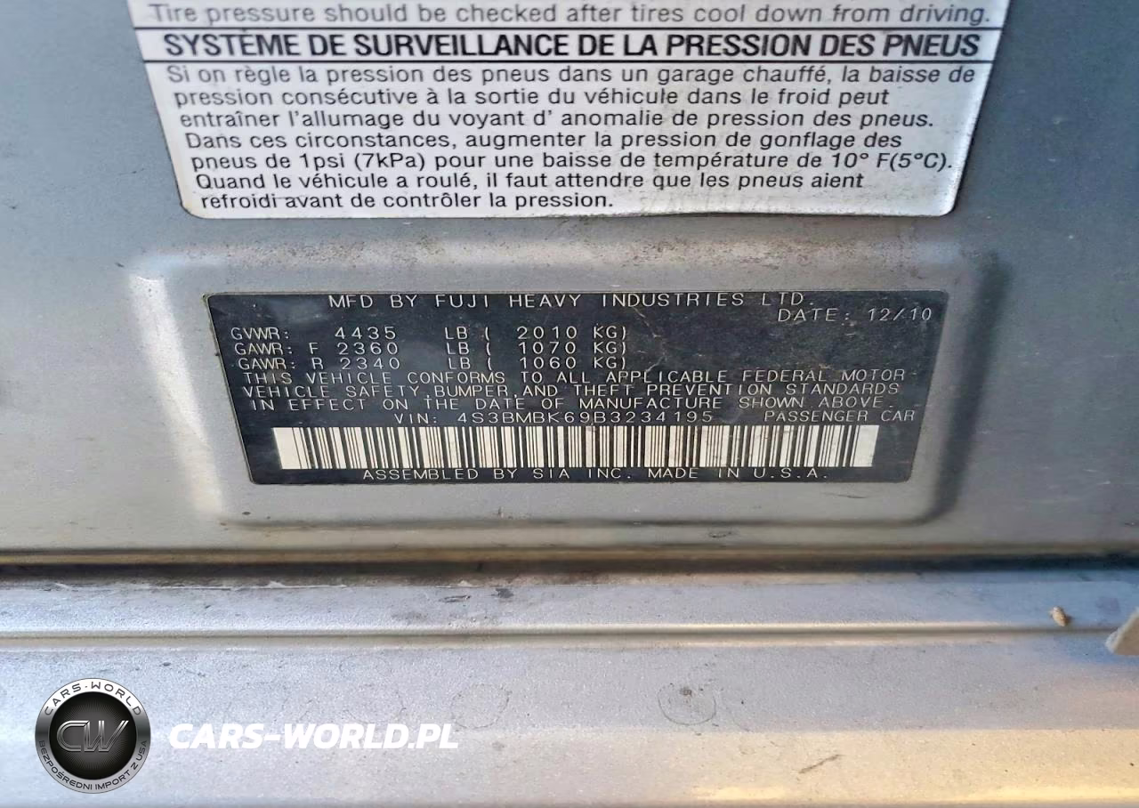 2011 Subaru Legacy 2.5I Limited VIN:4S3BMBK69B3234195 - 12