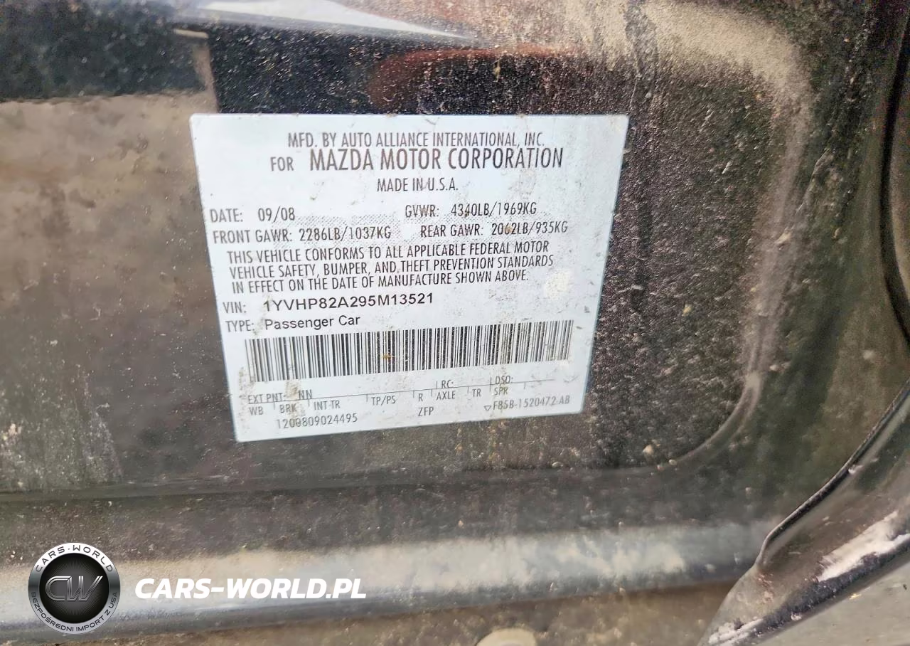 2009 Mazda 6 I VIN:1YVHP82A295M13521 - 12
