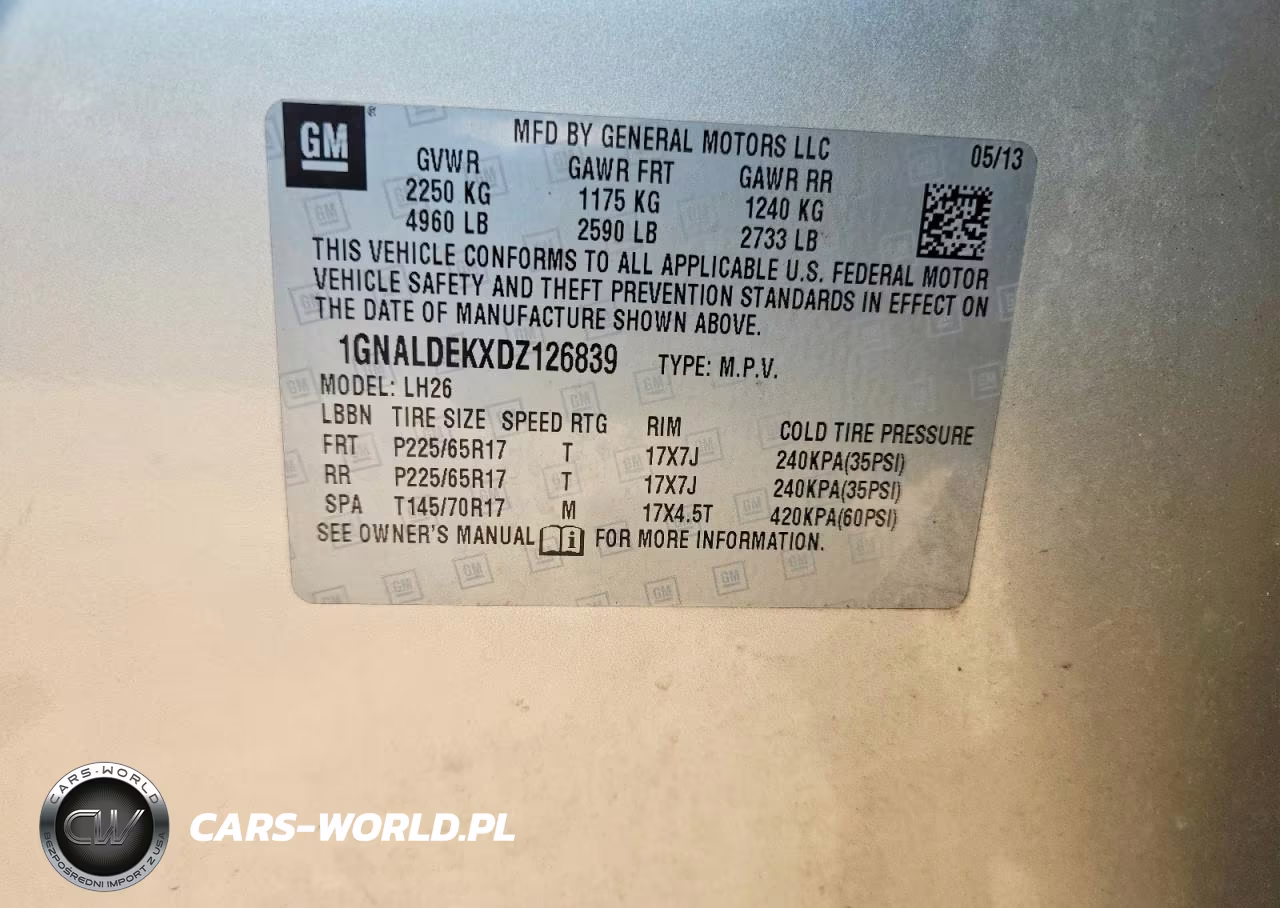 2013 Chevrolet Equinox Lt VIN:1GNALDEKXDZ126839 - 12