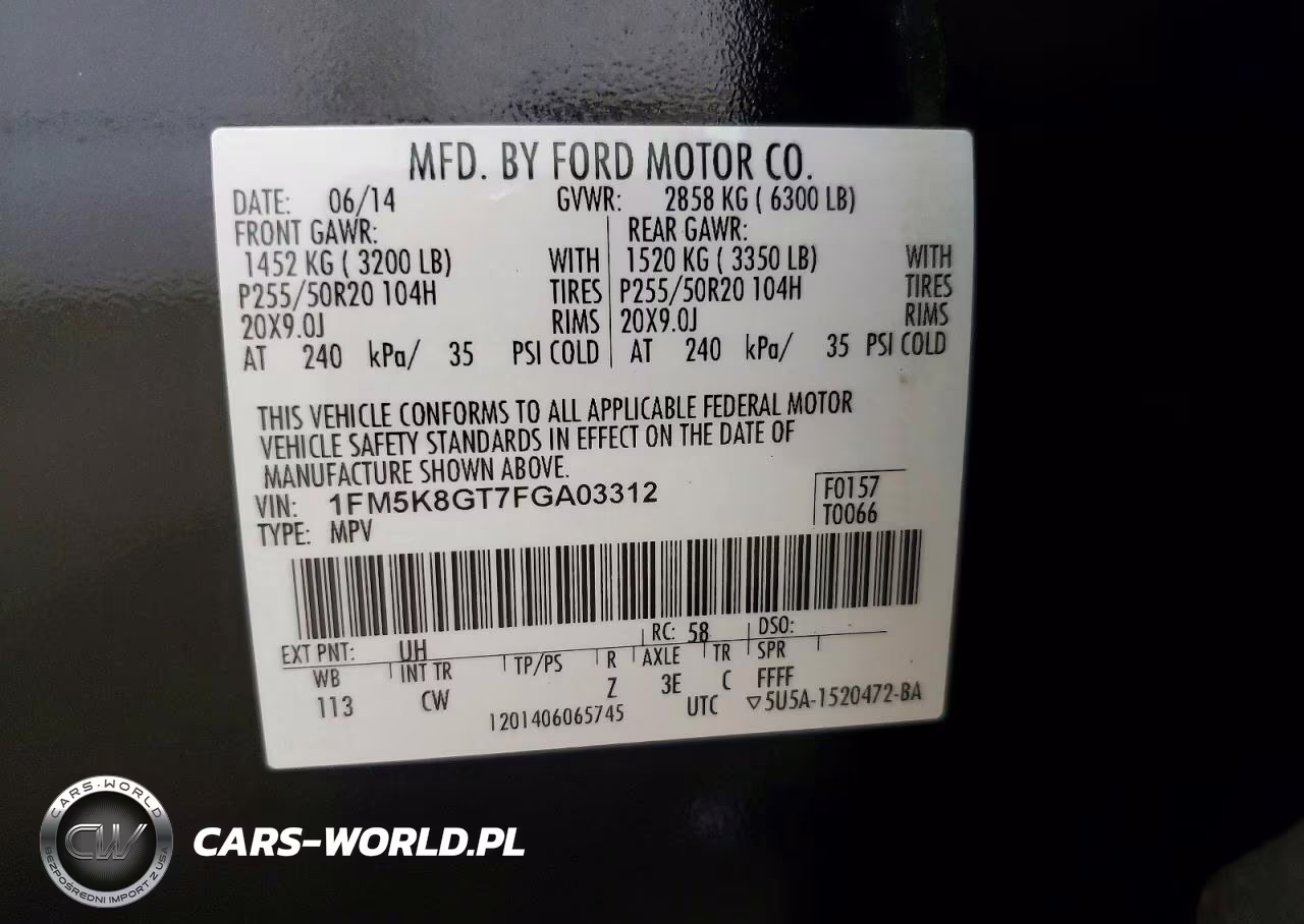 2015 Ford Explorer Sport VIN:1FM5K8GT7FGA03312 - 13
