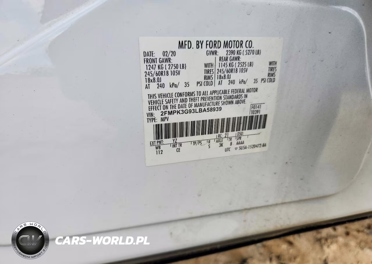 2020 Ford Edge Se VIN:2FMPK3G93LBA58939 - 13