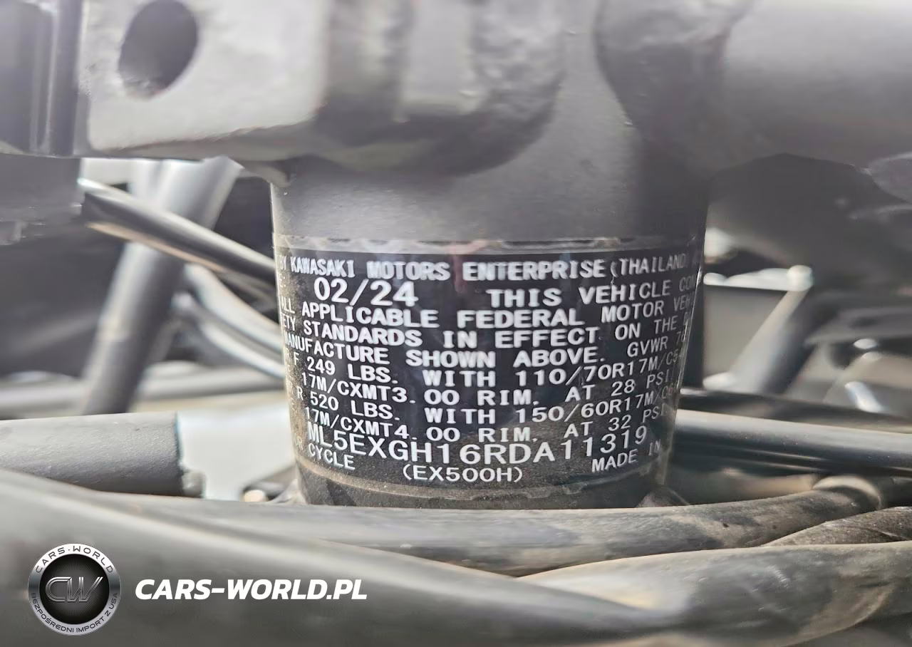 2024 Kawasaki Ex500 H VIN:ML5EXGH16RDA11319 - 9