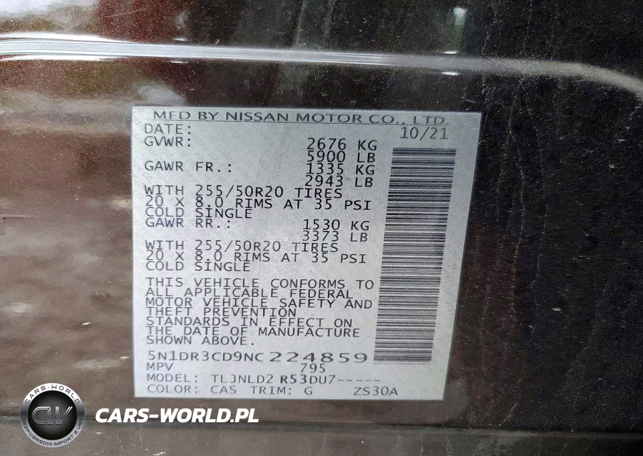 2022 Nissan Pathfinder Sl VIN:5N1DR3CD9NC224859 - 13