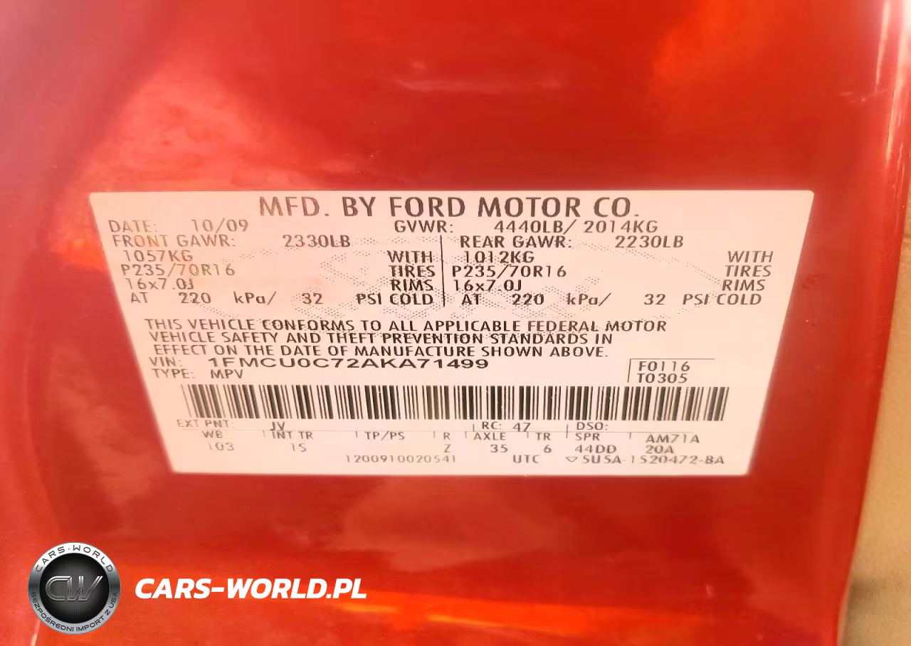 2010 Ford Escape Xls VIN:1FMCU0C72AKA71499 - 13