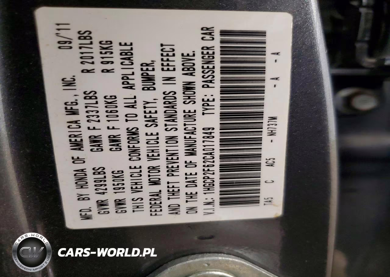 2012 Honda Accord Se VIN:1HGCP2F62CA017849 - 12