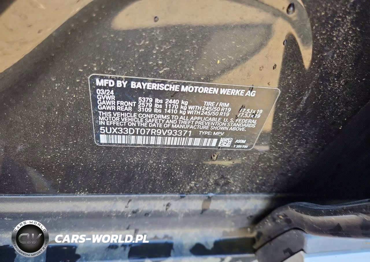 2024 BMW X4 xDrive30I VIN:5UX33DT07R9V93371 - 13