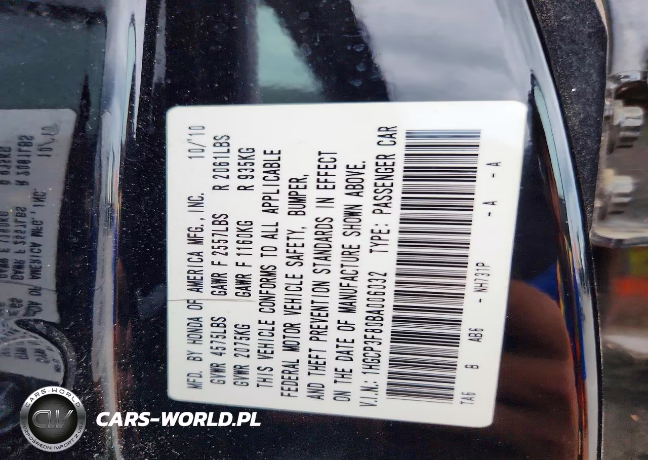 2011 Honda Accord Exl VIN:1HGCP3F80BA006032 - 12