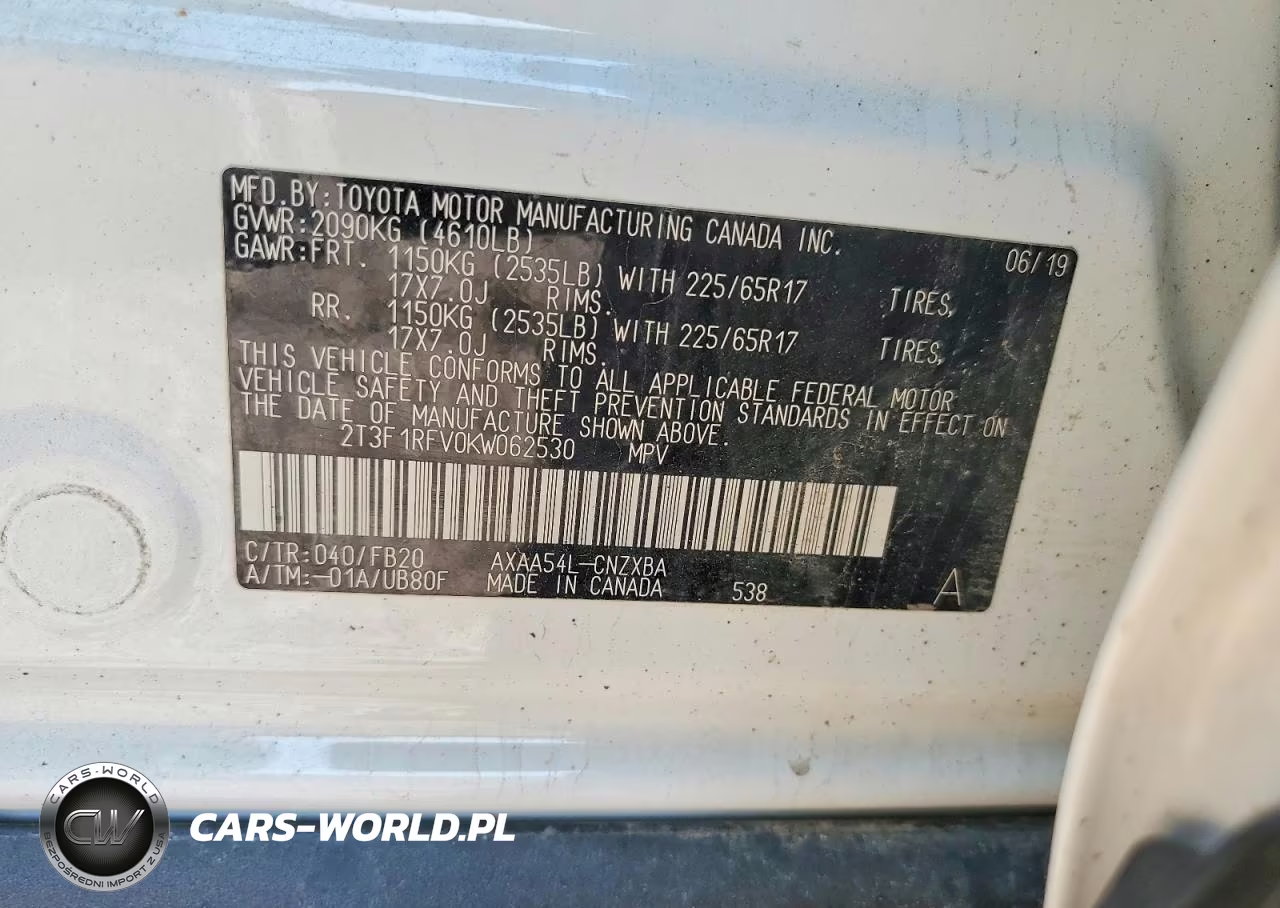 2019 Toyota Rav4 Le VIN:2T3F1RFV0KW062530 - 13