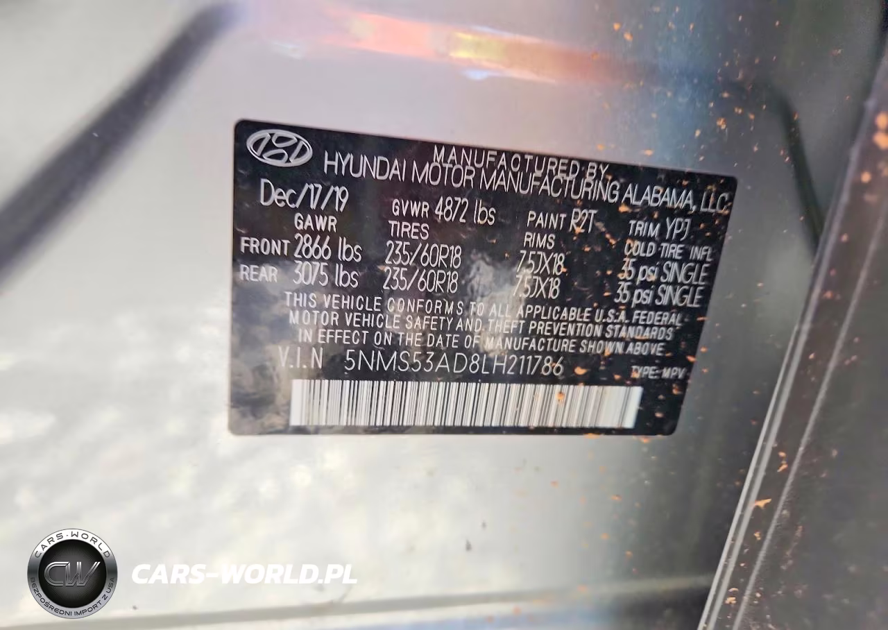 2020 Hyundai Santa Fe Limited VIN:5NMS53AD8LH211786 - 13