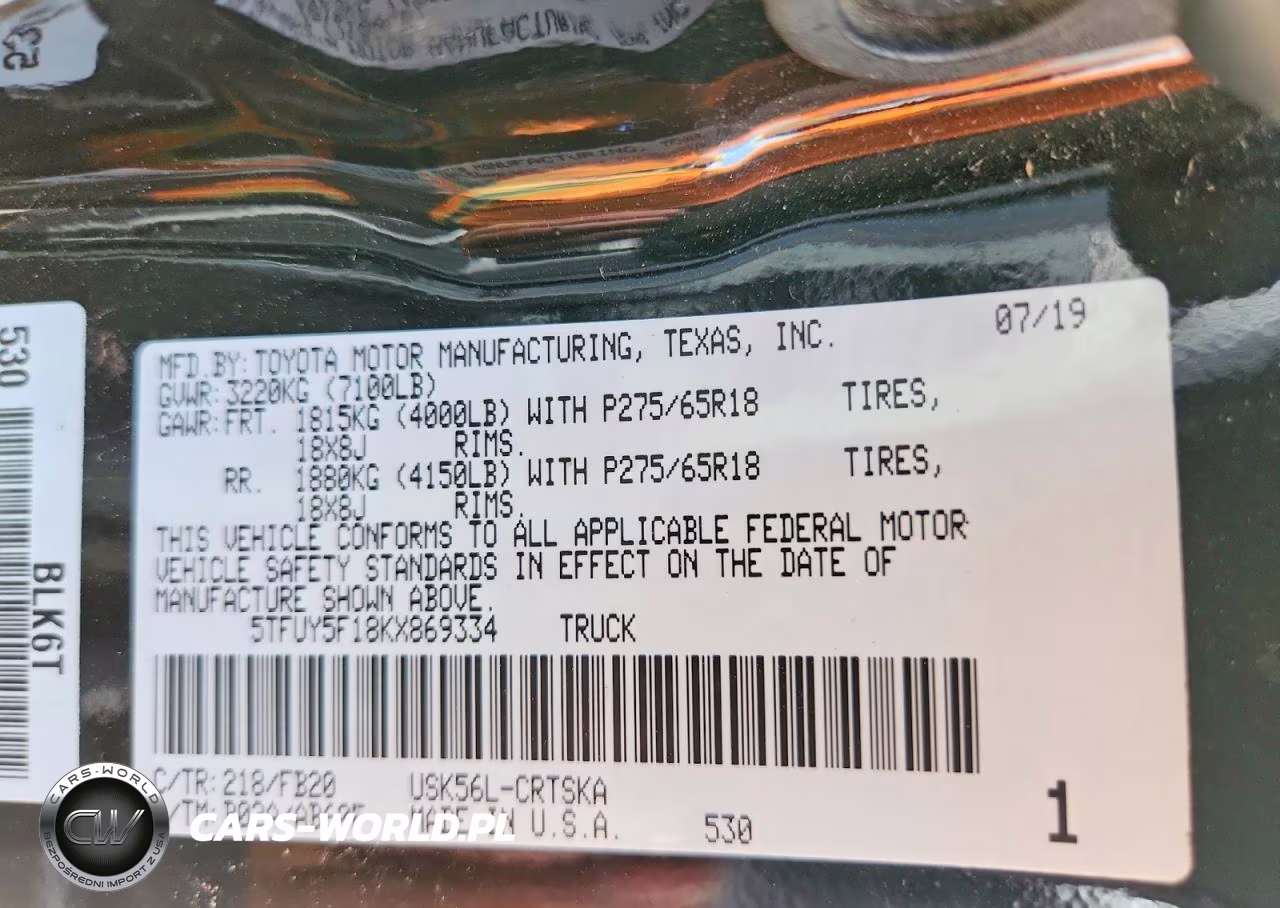 2019 Toyota Tundra Sr5 VIN:5TFUY5F18KX869334 - 13
